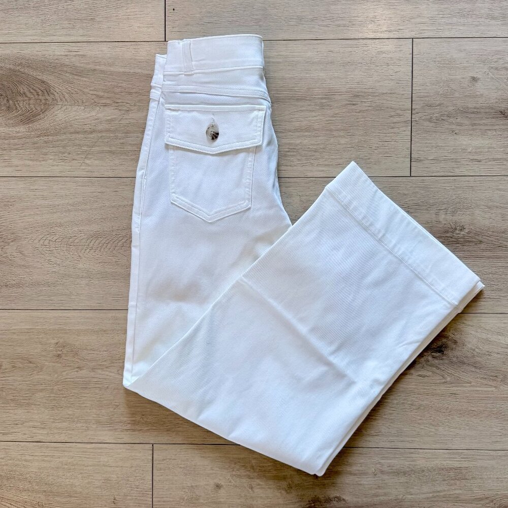 SPANX Women's Cropped Wide Leg Bright White Pant